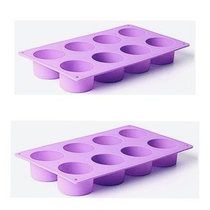 X-HAIBEI 8-Cavity Round Silicone Mold - 2 Pack